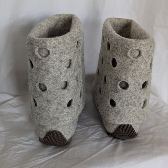 LAHTISET Handmade 100% Wool Winter Ankle Boots from Finland Women's Size 6.5 - Picture 2 of 6